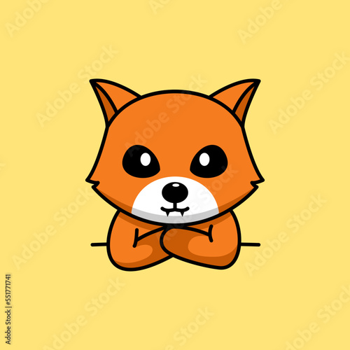 Fototapeta Naklejka Na Ścianę i Meble -  Vector illustration of cute and chubby fox