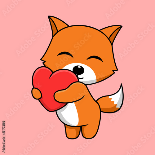 Vector illustration of cute and chubby fox