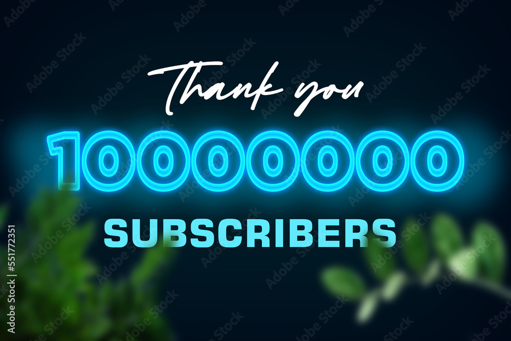 10000000 subscribers celebration greeting banner with Glow Design 10000000 subscribers celebration greeting banner with Glow Design