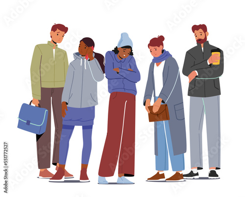 Characters Feel Loneliness, Troubles or Problems. Unhappy Men And Women Mental Issues. People Feel Despondency