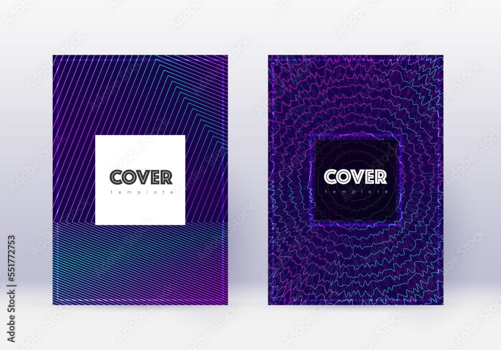 Hipster cover design template set. Neon abstract l Hipster cover design template set. Neon abstract l