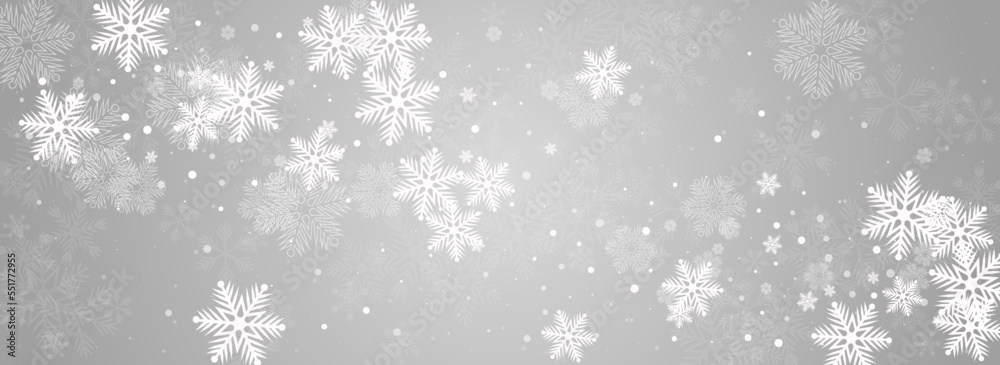 White Snow Vector Panoramic Grey Background. White Snow Vector Panoramic Grey Background.