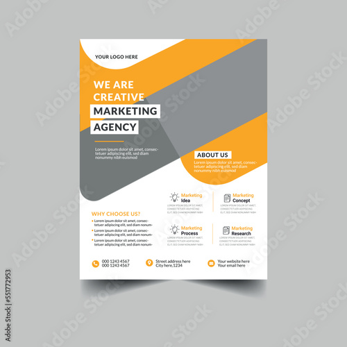 creative modern corporate flyer template. Vector illustration and cmyk color