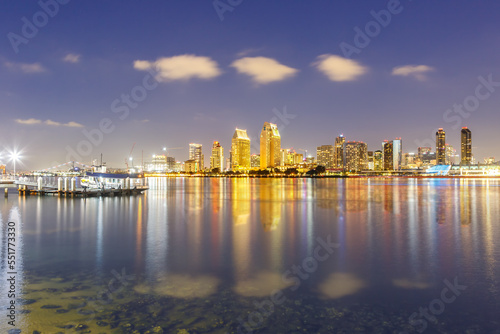 Downtown San Diego skyline with waterfront in California in the United States