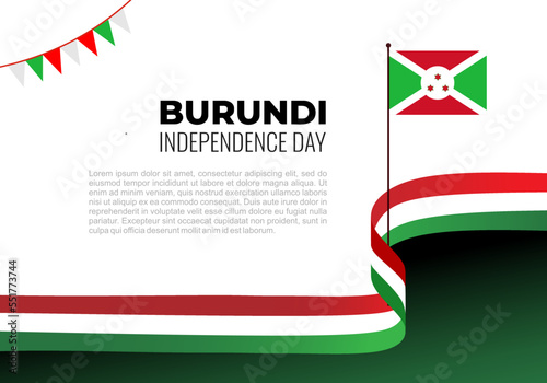 Burundi independence day on july 1st background isolated on white background.