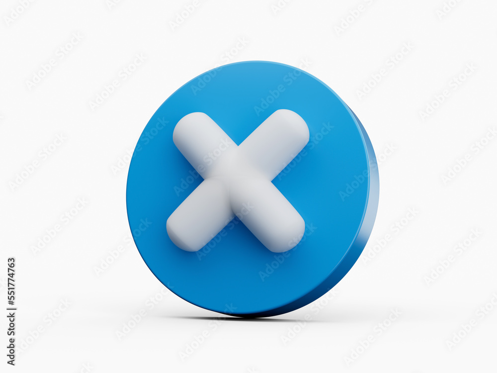 Blue Multiple Math Symbol. 3D Illustration on white background Blue Multiple Math Symbol. 3D Illustration on white background