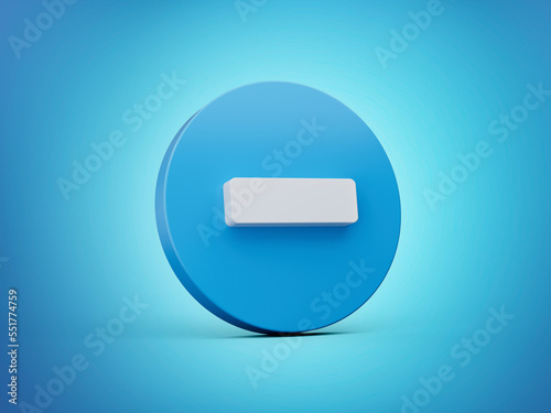Free Download 3d Minus icon isolated on blue background. Trendy and modern 3d style 3d illustration - GFXLoad