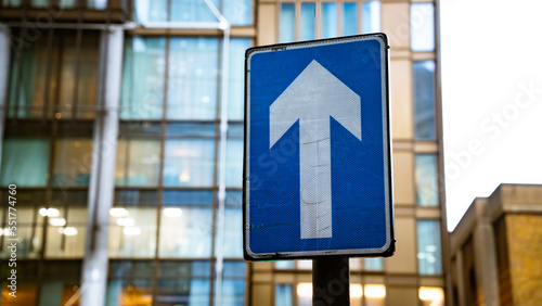Fotografie One-way sign on a city street