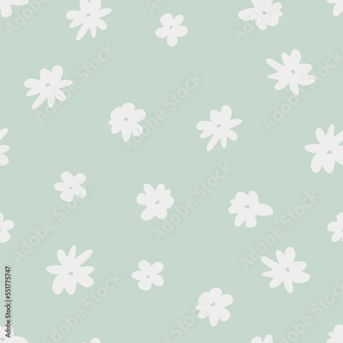 Cute Bright Flowers. Decorative vector seamless pattern. Repeating background. Tileable wallpaper print. 