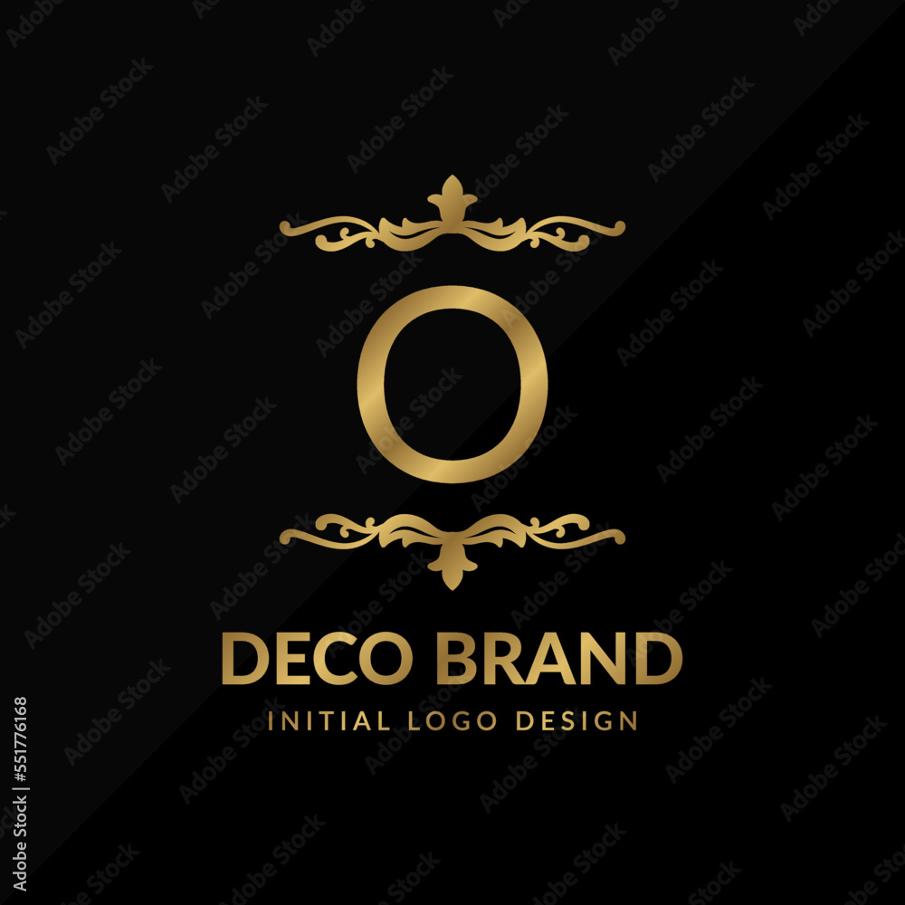 letter O decorative brand retro swirl vector initial logo