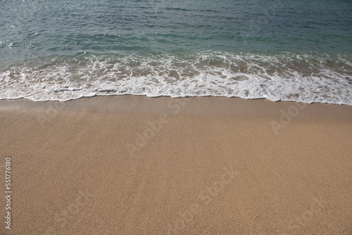 Tropical beach with sea sand on summer vacation.