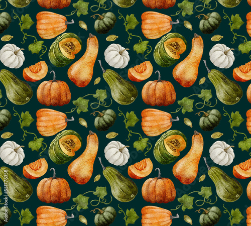 Pumpkins autumn composition