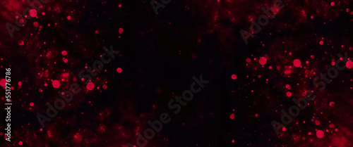 Red watercolor grunge with gold dots. Abstract colorful wall background. Colorful acrylic watercolor grunge paint background. Outer space. Frost and lights background. Nebula and stars in space.