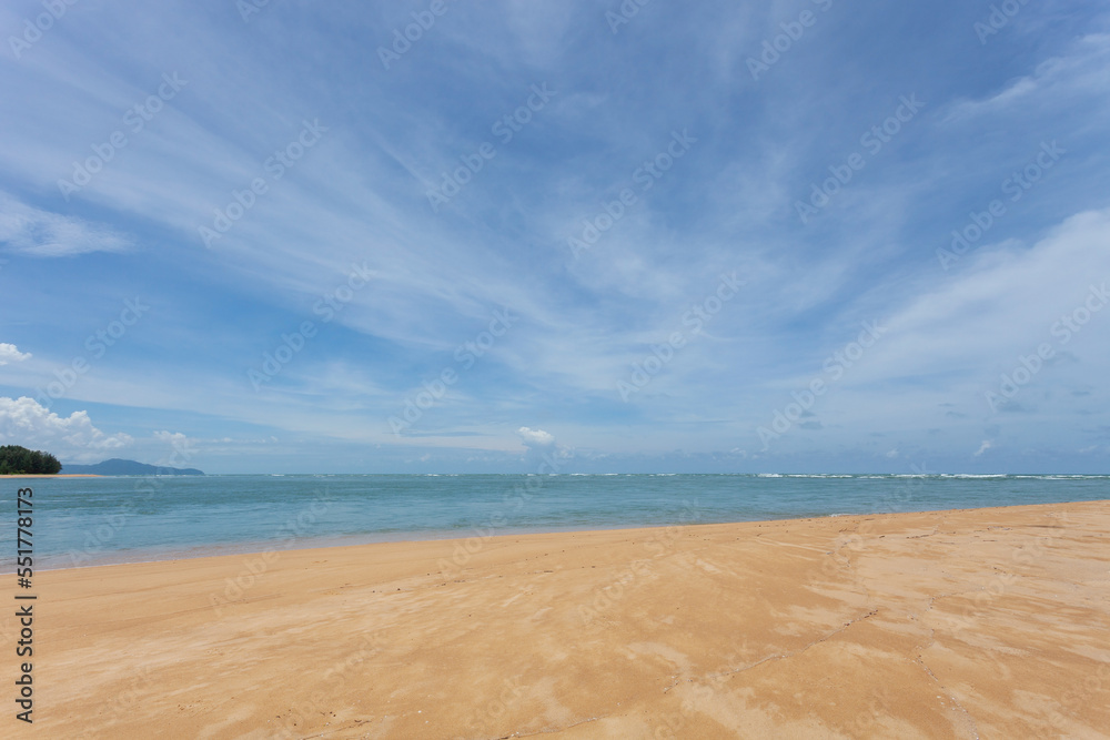 Beach in summer season at karon beach Phuket Thailand. Concept Travel and tour,Empty beach is famous tourist destination at Phuket Thailand Beach in summer season at karon beach Phuket Thailand. Concept Travel and tour,Empty beach is famous tourist destination at Phuket Thailand