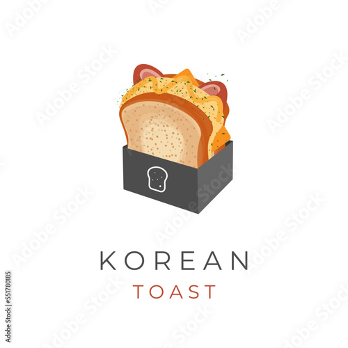 Korean Toast Street Food Illustration Logo