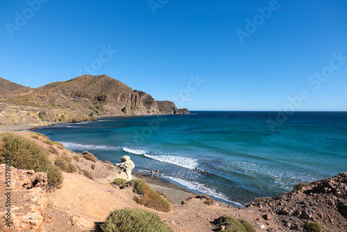The Penon Blanco beach in Isleta del Moro village in Almeria