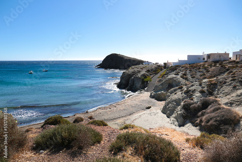 The Penon Blanco beach in Isleta del Moro village in Almeria photo