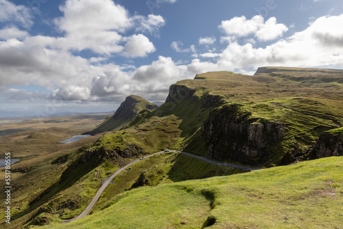 Obraz na płótnie Quiraing is a geological formation on the Scottish Isle of Skye and a hiker's paradise w salonie