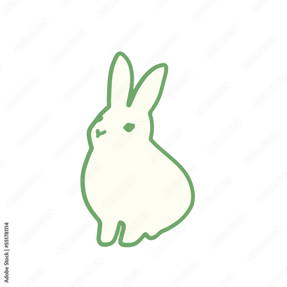 座るうさぎ シンプルイラスト 座るうさぎ シンプルイラスト