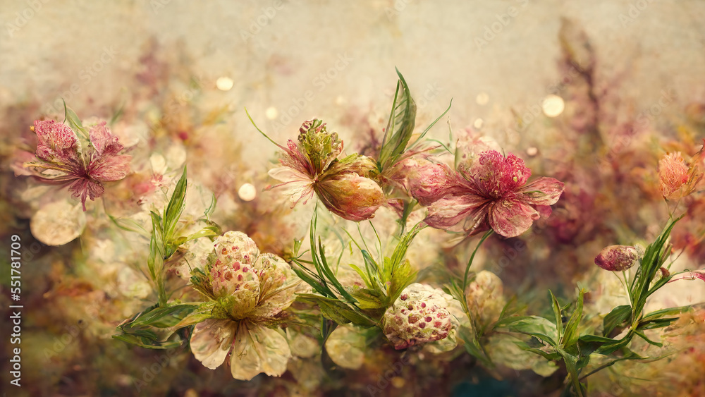 Abstract flowers in nude colours. Generative AI Abstract flowers in nude colours. Generative AI