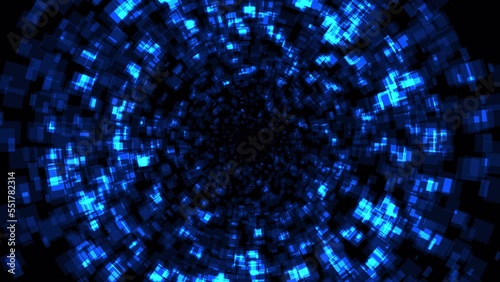 Wallpaper Mural Motion background of shiny blue squares radiating out from the center Torontodigital.ca