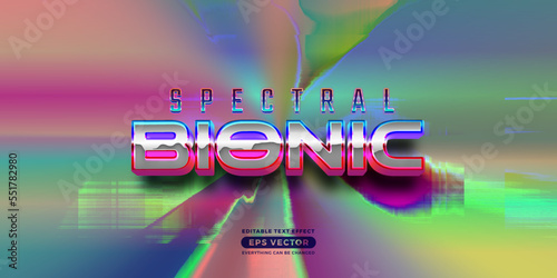 Spectral bionic editable text style effect in retro style theme ideal for poster, social media post and banner template promotion