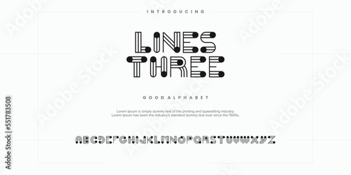 Modern abstract digital alphabet font. Minimal technology typography, Creative urban sport fashion futuristic font and with numbers. vector illustration