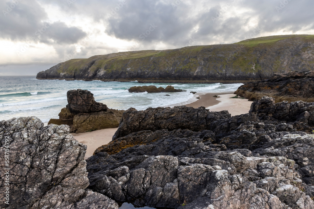 Sangomore Beach ( Durness Bay ) in northern Scotland Sangomore Beach ( Durness Bay ) in northern Scotland