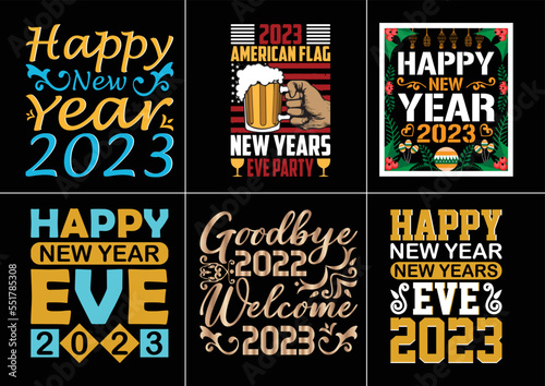 Happy New Year T-Shirt Design-Happy New Year 2023 T-Shirt Design