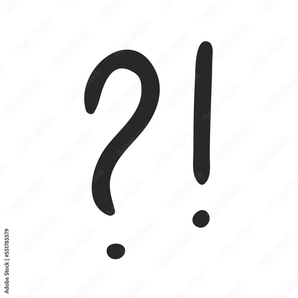 Vector Hand writing Question Mark and Exclamation Mark isolated on white background Vector Hand writing Question Mark and Exclamation Mark isolated on white background
