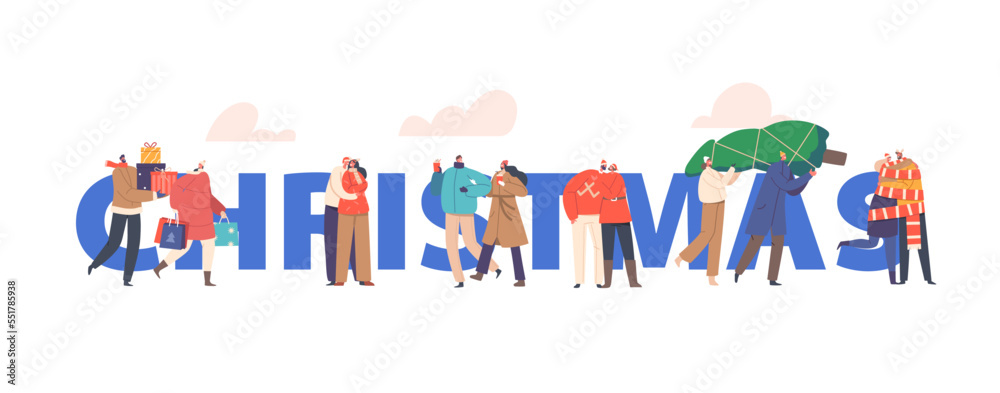 Young Couple Celebrate Christmas Holiday Concept. Man and Woman Buying Gifts and Tree, Hug, Walk. Happy Family Young Couple Celebrate Christmas Holiday Concept. Man and Woman Buying Gifts and Tree, Hug, Walk. Happy Family