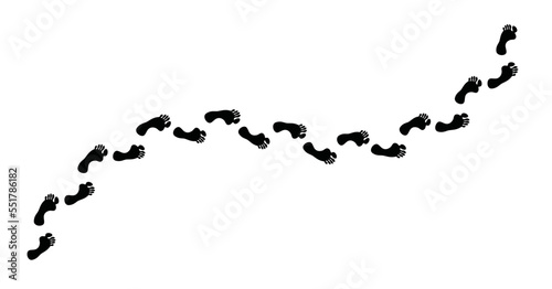 Bare Foot Footprints, Footprint Sign Path, Human Step Icons Road, Sole Pictogram Path