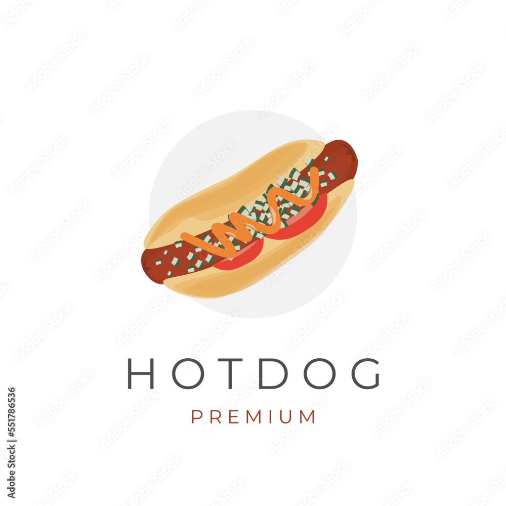 Chicago hot dog vector illustration logo Chicago hot dog vector illustration logo