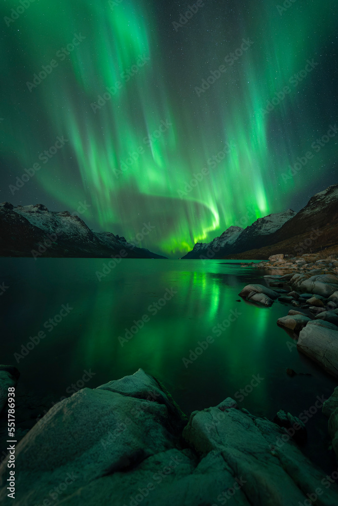 Aurora borealis near Tromso, arctic Norway