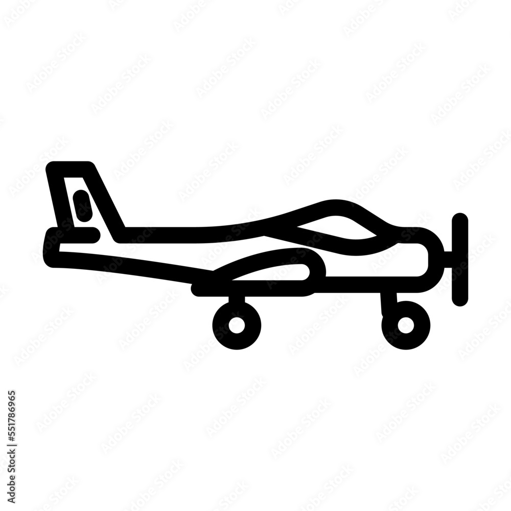 tricycle gear airplane aircraft line icon vector. tricycle gear airplane aircraft sign. isolated contour symbol black illustration