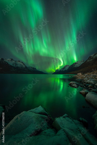 Aurora borealis near Tromso, arctic Norway