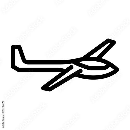 glider airplane aircraft line icon vector. glider airplane aircraft sign. isolated contour symbol black illustration