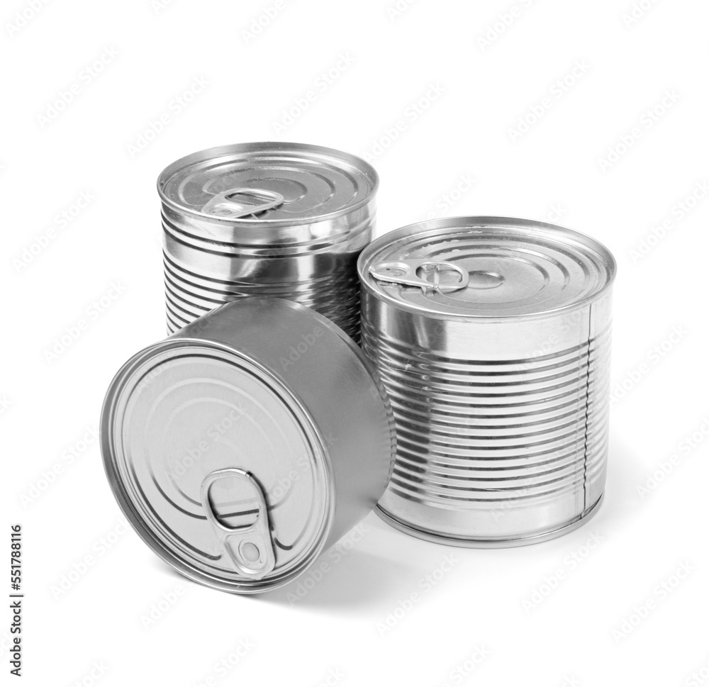 Different Tin Cans Isolated, Preserve Template Mockup, Metal Milk Package Group, Aluminum Containers Different Tin Cans Isolated, Preserve Template Mockup, Metal Milk Package Group, Aluminum Containers
