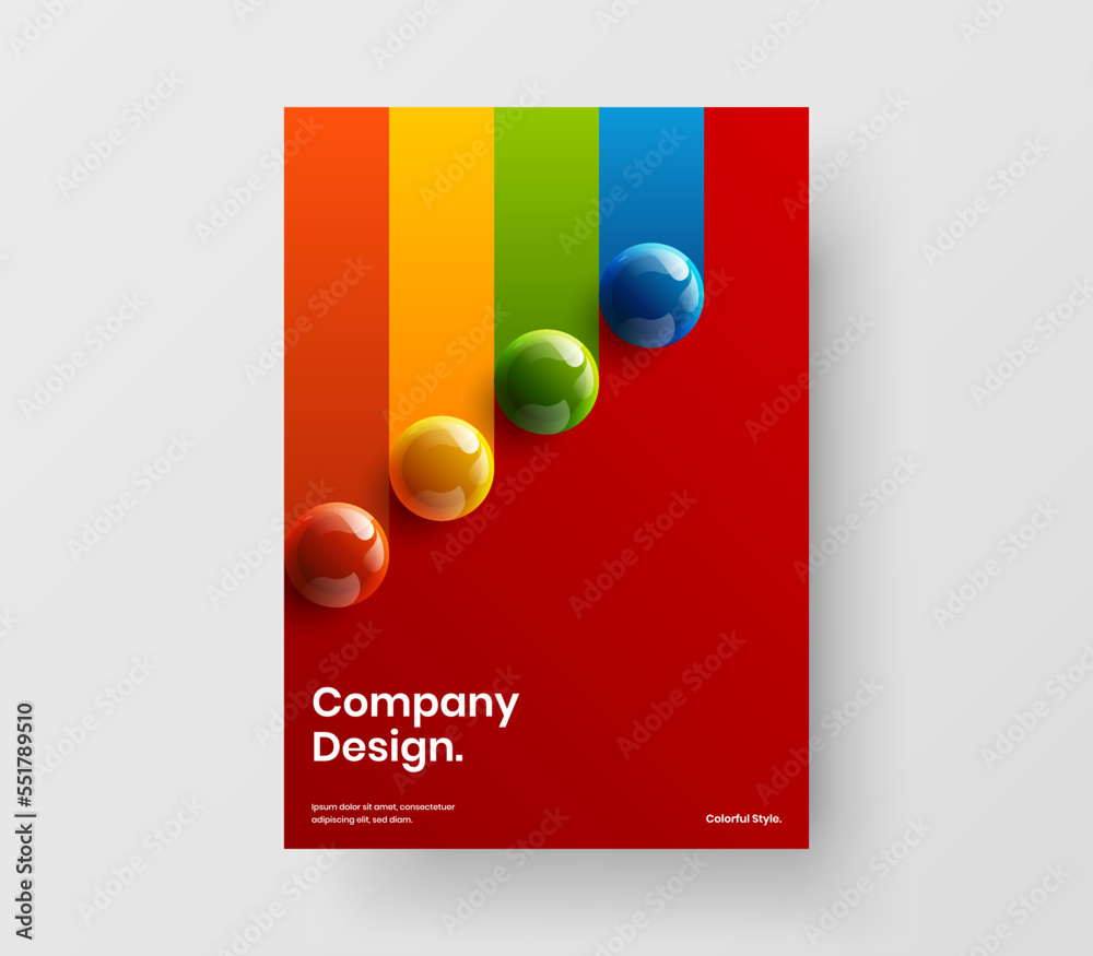 Clean journal cover A4 vector design layout. Premium 3D spheres handbill illustration. Clean journal cover A4 vector design layout. Premium 3D spheres handbill illustration.