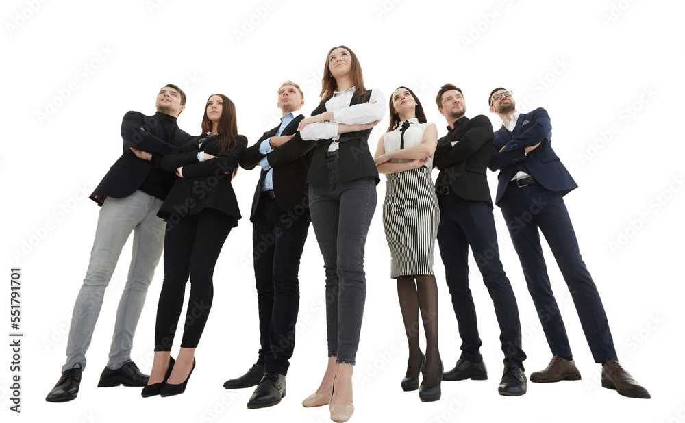 Obraz premium group of young business people looking forward with confidence.