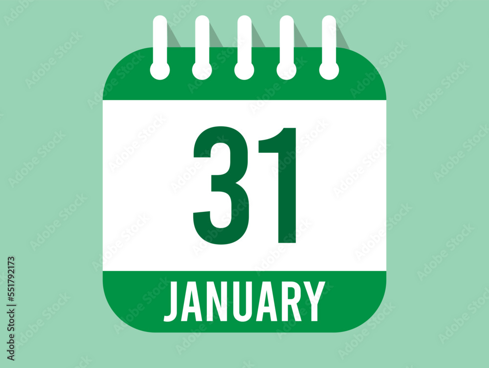 31-january-day-calendar-icon-calendar-page-in-green-color-for-the-days