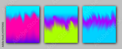 Rainbow Gradient Set. Color Background. Pink, Green, Red, Blue, Violet, Yellow Blurred Mesh. Vector Modern Banners. AbstractBright Wallpaper. Technology Cover And Template Design.