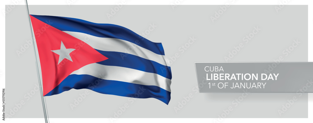 Cuba liberation day greeting card, banner vector illustration.