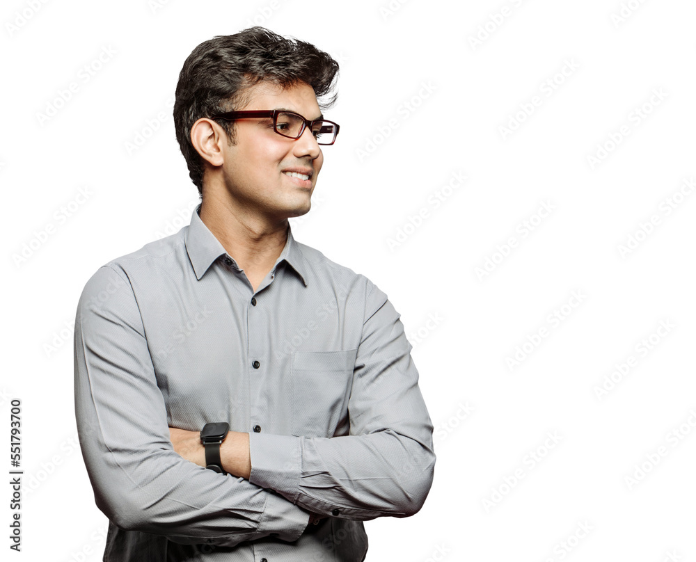 PNG image of an attractive bossy young businessman with crossed arms, friendly smiling looking at colleagues wearing specs isolated transparent background. PNG image of an attractive bossy young businessman with crossed arms, friendly smiling looking at colleagues wearing specs isolated transparent background.