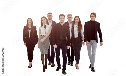 young business people walking behind their leader