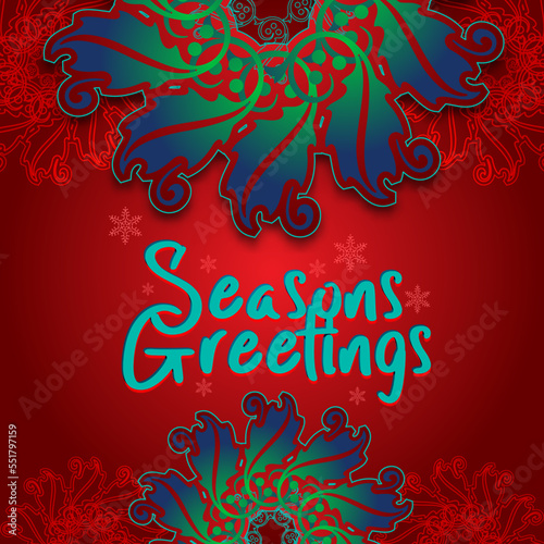 Abstract Seasons Greetings background for Christmas and happy new year theme background
