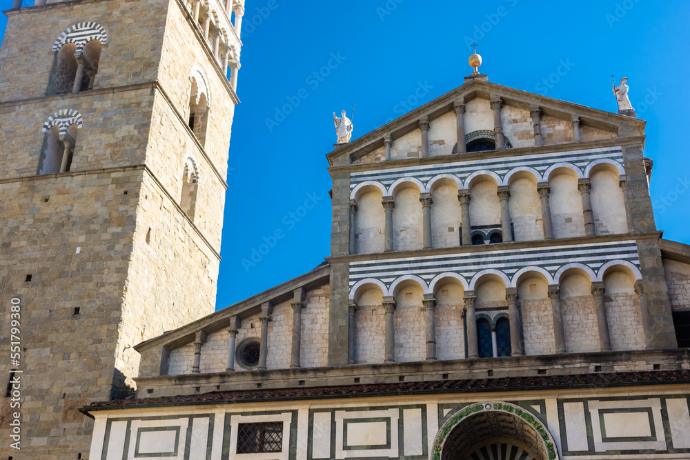 Facade of Pistoia Cathedral, Tuscany,  Italy