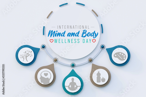 Foto International Mind - Body wellness day is observed every year on January 3rd, to remind people of the importance of wellness