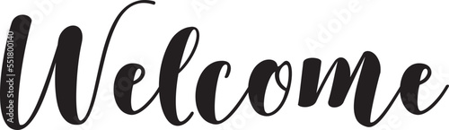 Welcome handwritten vector text. Handwritten modern calligraphy. Welcome black text handwritten. 