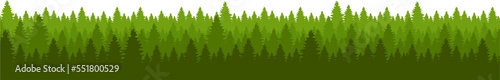 Forest line with spirelike shapes semi flat color raster object. Full sized item on white. Natural landscape. Conservation. Simple cartoon style illustration for web graphic design and animation © The img